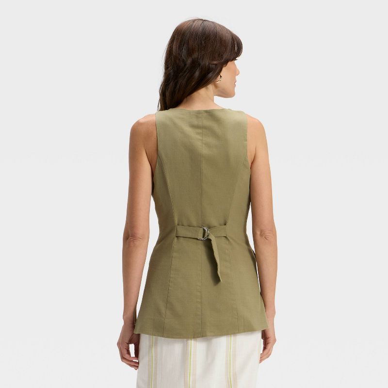 Dames linnenmix vest
