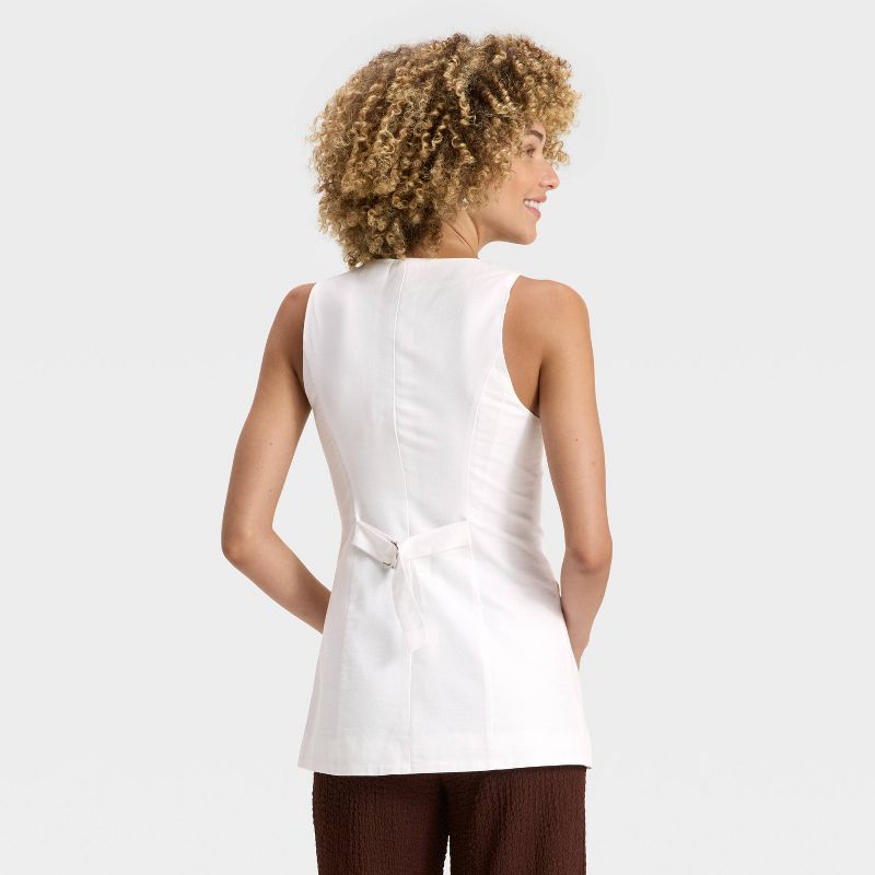 Dames linnenmix vest