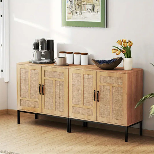 Armoire de rangement Boho en rotin
