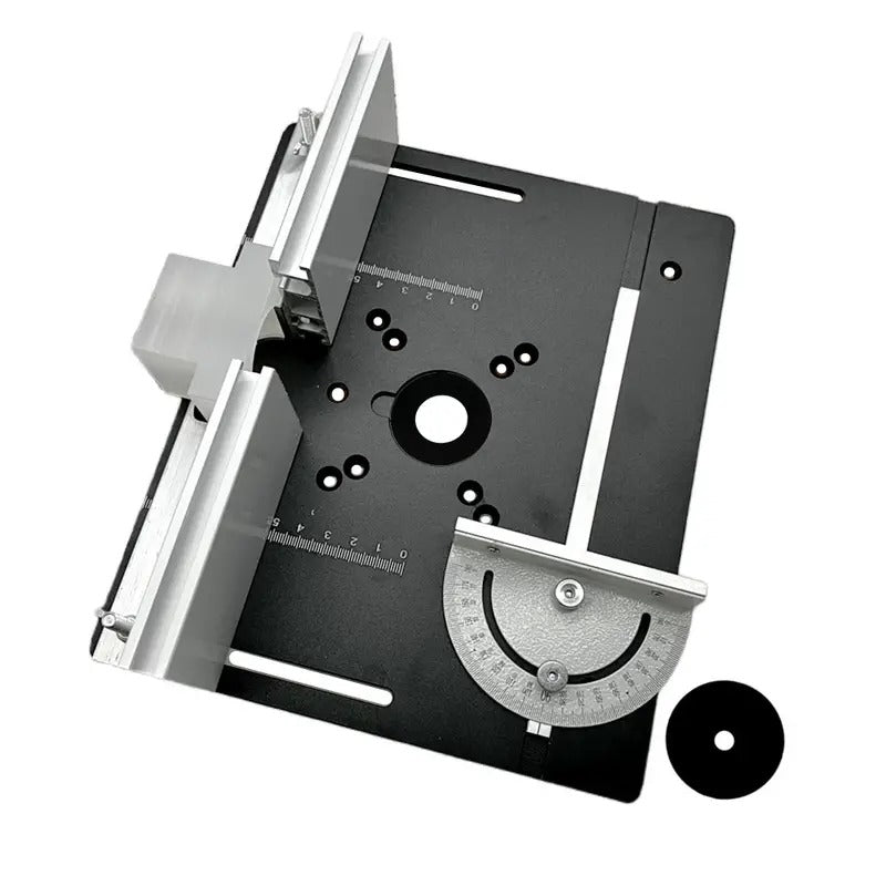 Houtbewerkingsbank met deze 1-delige aluminium freestafel-inzetplaat!