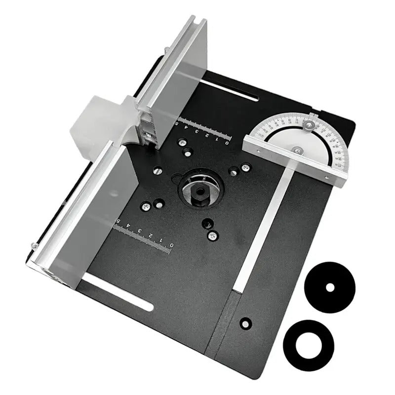 Houtbewerkingsbank met deze 1-delige aluminium freestafel-inzetplaat!