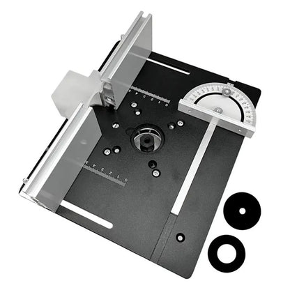 Houtbewerkingsbank met deze 1-delige aluminium freestafel-inzetplaat!