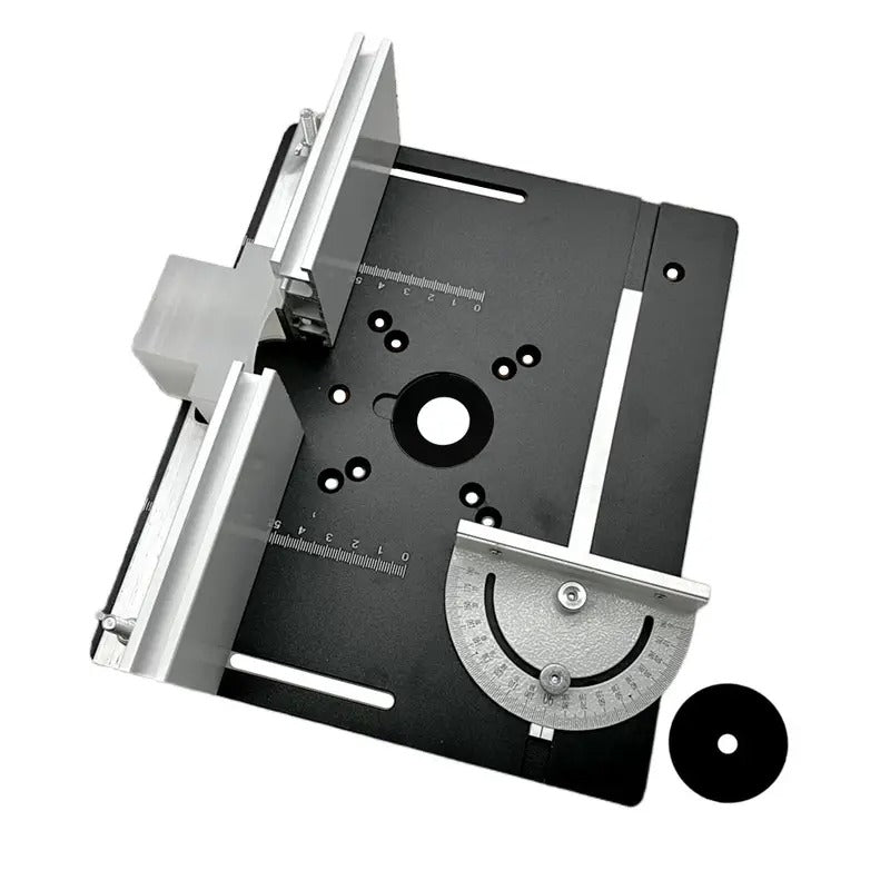 Houtbewerkingsbank met deze 1-delige aluminium freestafel-inzetplaat!