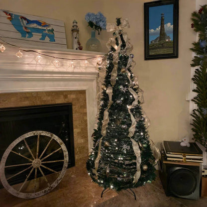 Albero di Natale pop-up dorato e argentato (sacchetto per riporlo incluso)