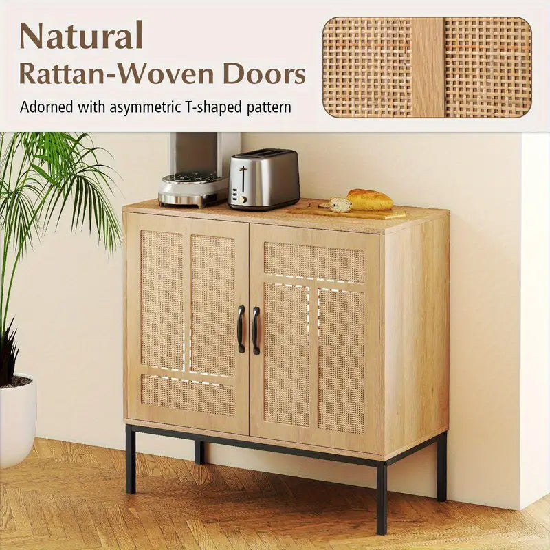 Armoire de rangement Boho en rotin