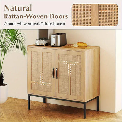 Armoire de rangement Boho en rotin