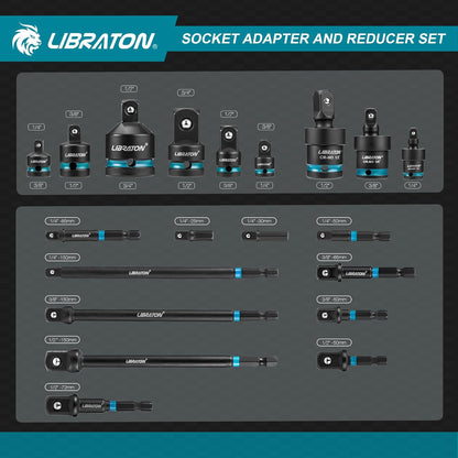 🔧  LIBRATON 20-delige Dopsleuteladapter Set