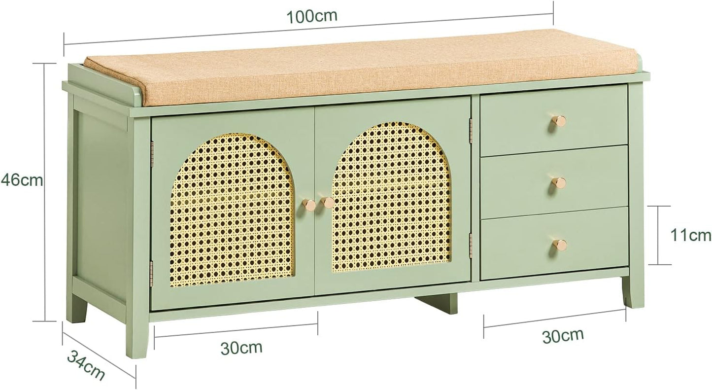 Banc à chaussures avec 3 tiroirs