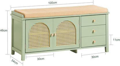 Banc à chaussures avec 3 tiroirs