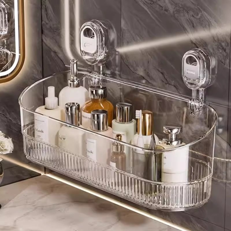 C-Contenitore da bagno con ventosa senza foratura