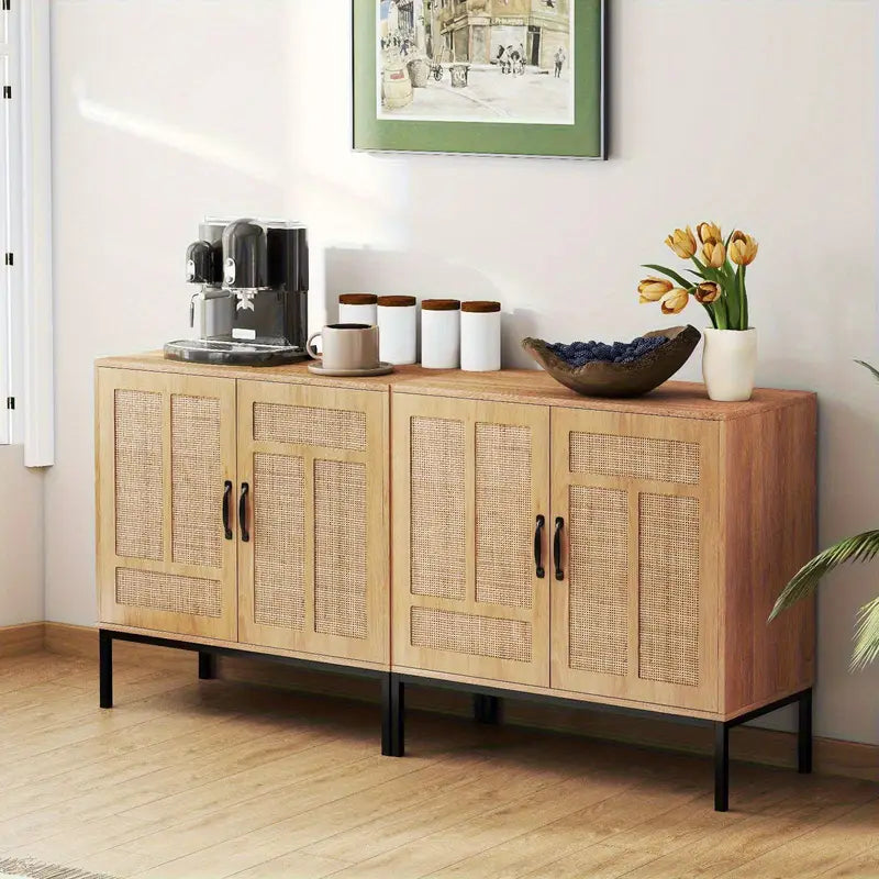 Armoire de rangement Boho en rotin