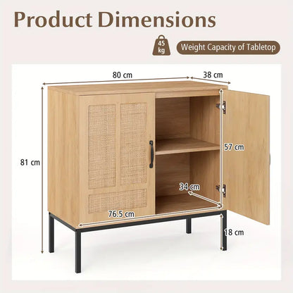 Armoire de rangement Boho en rotin