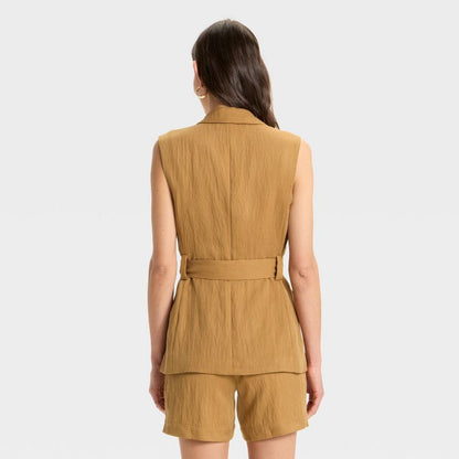Dames vest met strik aan de voorkant