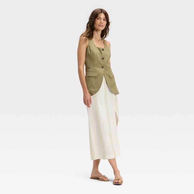 Dames linnenmix vest