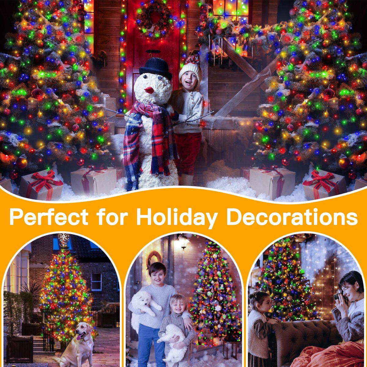 Waterproof Christmas Tree Waterfall Lights with Ring