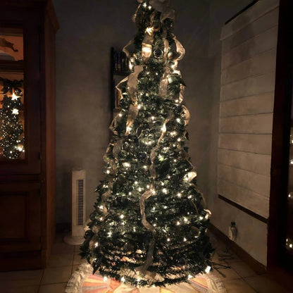 Albero di Natale pop-up dorato e argentato (sacchetto per riporlo incluso)