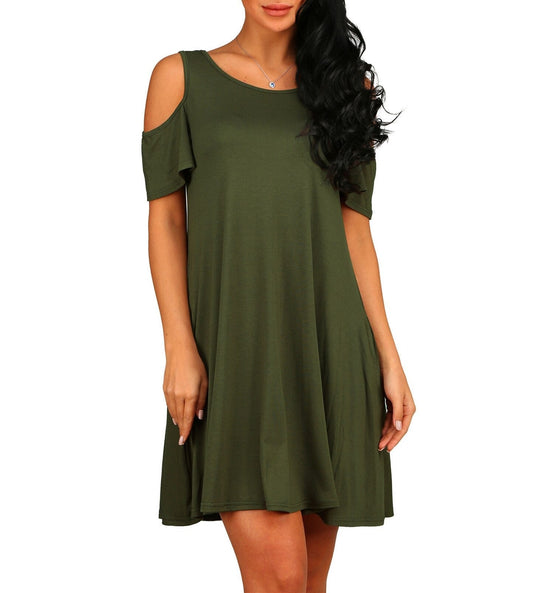 Dames zomerjurk off shoulder